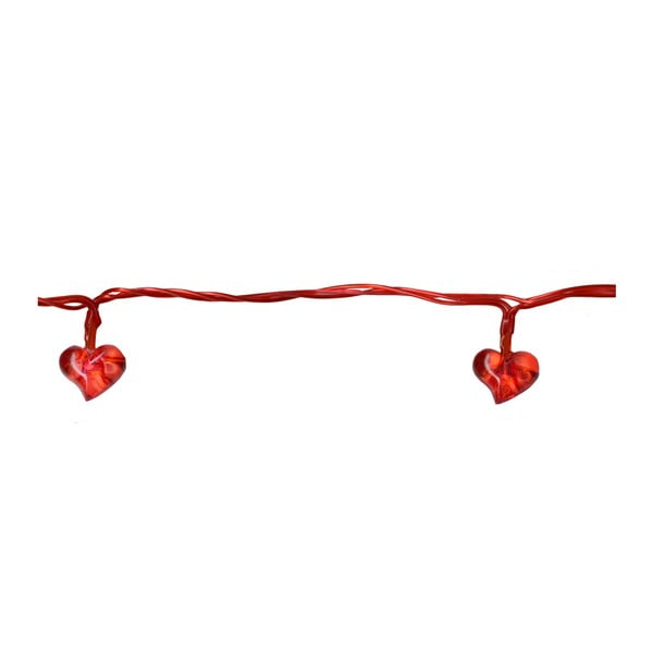 Świecący łańcuch LED Best Season Red Hearts, 135 cm