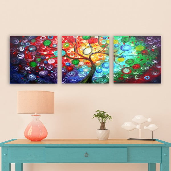 Obrazy zestaw 3 szt. 30x30 cm Tree of Life – Wallity-image-1