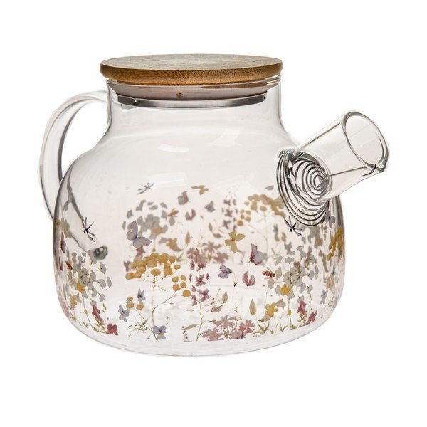 Szklany dzbanek do herbaty 1 l Flowers – Dakls