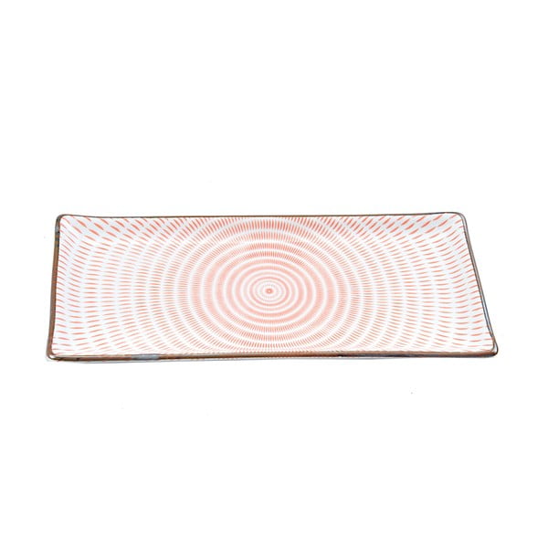 Talerz porcelanowy Pink Stripe, 28 cm