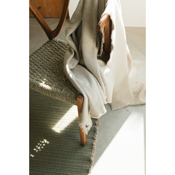 Kremowy bawełniany koc 130x180 cm Handloom – Lorena Canals-image-1