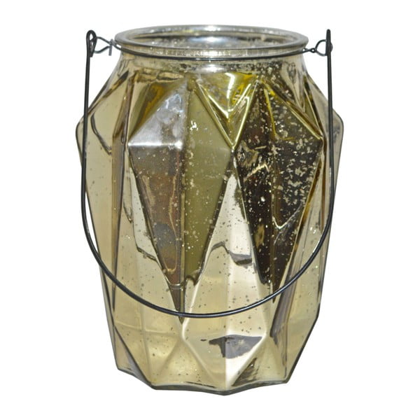 Świecznik szklany w złotej barwie Ewax Glam, ⌀ 16,5 cm