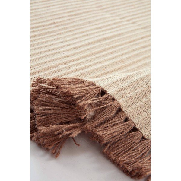 Kremowy dywan z mieszanki bawełny tkany ręcznie 200x300 cm Channa – Jotex-image-3
