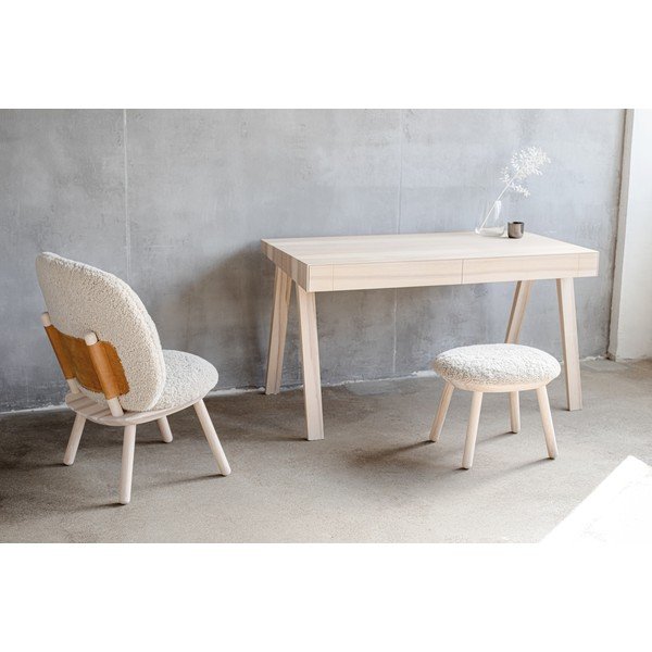 Beżowy podnóżek z owczej wełny EMKO Naïve-image-4