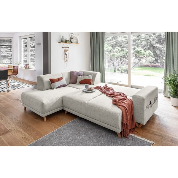 Beżowy rozkładany/ze schowkiem narożnik (lewostronny/w kształcie litery L) Classy Sophie – Miuform-image-4