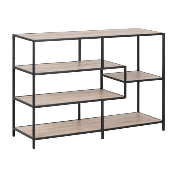 Czarno-naturalny regał w dekorze dębu 114x78 cm Seaford – Actona-image-2