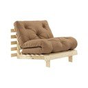 Fotel rozkładany z brązowym Karup Design Roots Raw/Mocca