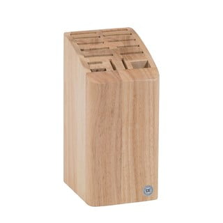 Stojak z drewna kauczukowego na 12 noży, tasak i nożyczki T&G Woodware Steel