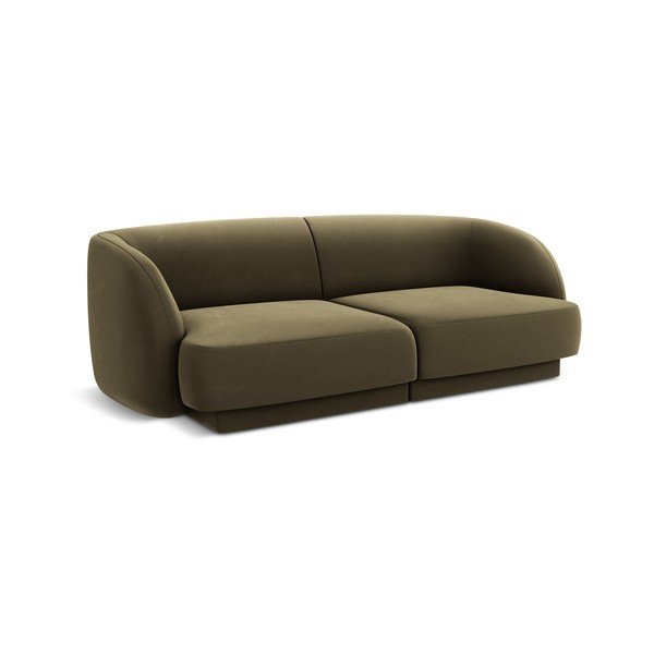 Zielona aksamitna sofa 184 cm Miley  – Micadoni Home-image-2