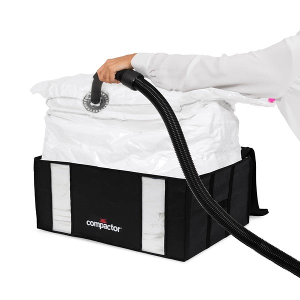 Tekstylne pojemniki do przechowywania ubrań zestaw 2 szt. próżniowe/usztywniane 50x65x27 cm Black Edition – Compactor-image-3