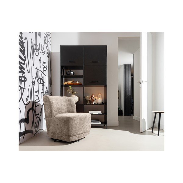 Jasnobrązowy aksamitny fotel Atty – WOOOD-image-1