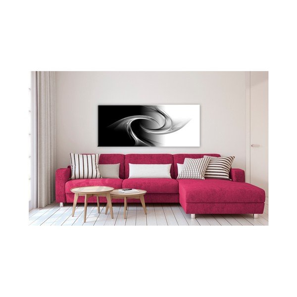 Obraz Styler Glasspik Abstraction B&W, 50x125 cm-image-1