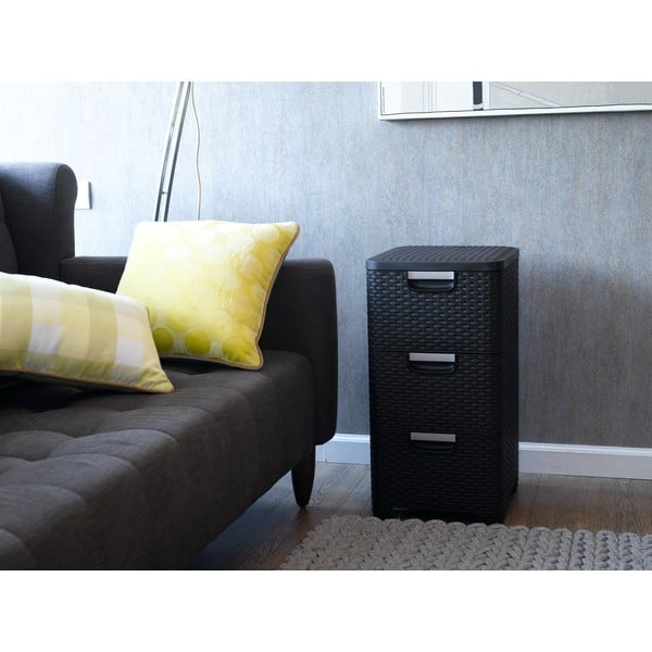 Ciemnobrązowa plastikowa niska szafka łazienkowa 33x60 cm Style – Curver-image-1