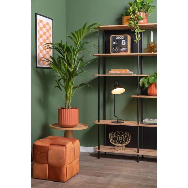 Pomarańczowy aksamitny taboret Weaved – Leitmotiv-image-1