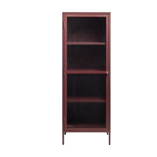 Czerwona metalowa witryna Unique Furniture Bronco, wys. 160 cm