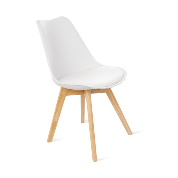 Zestaw 2 białych krzeseł z bukowymi nogami Bonami Essentials Retro-image-1