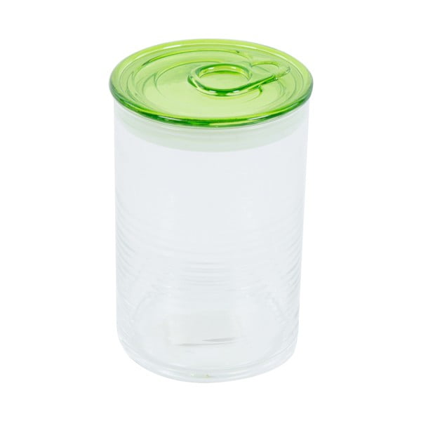 Pojemnik szklany z zielonym wieczkiem Kaleidos Can, 10,5x16 cm