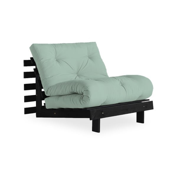 Fotel rozkładany z jasnozielonym pokryciem Karup Design Roots Black/Mint