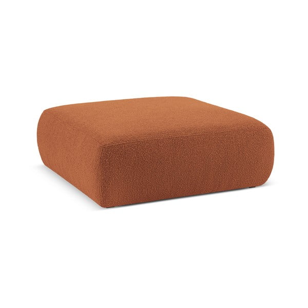 Brązowy puf z materiału bouclé Molino – Micadoni Home-image-1