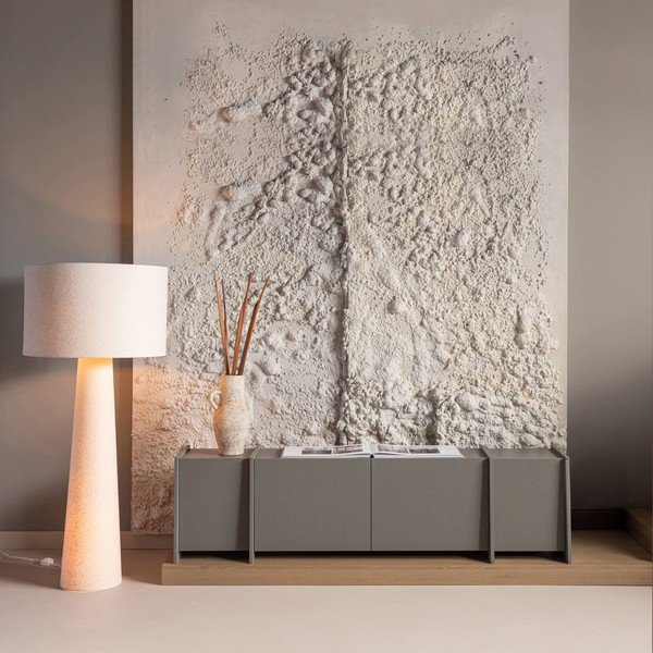 Szara szafka pod TV w dekorze jesionu 200x53x44 cm Brock – WOOOD-image-1