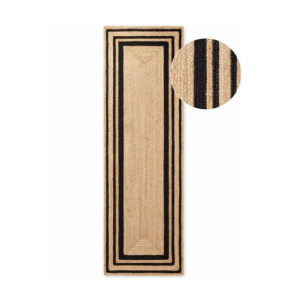 Czarny/w naturalnym kolorze chodnik z juty tkany ręcznie 70x200 cm Jutta – Hanse Home