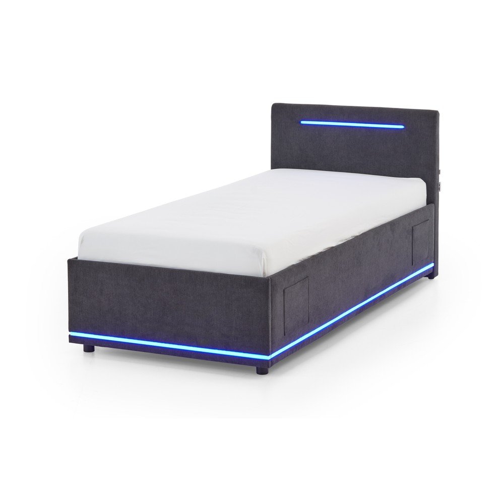 Ciemnoszare tapicerowane łóżko dziecięce bez stelaża 90x200 cm Circle – Meise Möbel