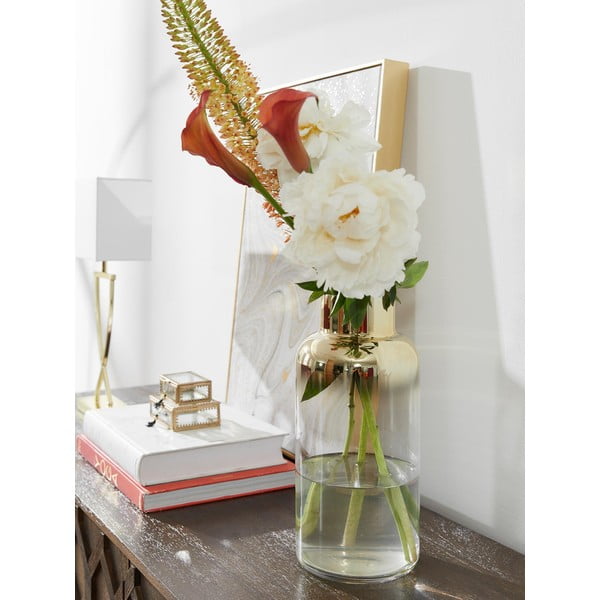 Ręcznie dmuchany szklany wazon w kolorze złota Westwing Collection Uma, wys. 35 cm-image-1