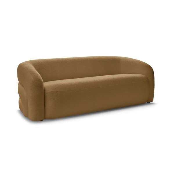 Musztardowa sofa z materiału bouclé 193 cm Elina – Bobochic Paris-image-3
