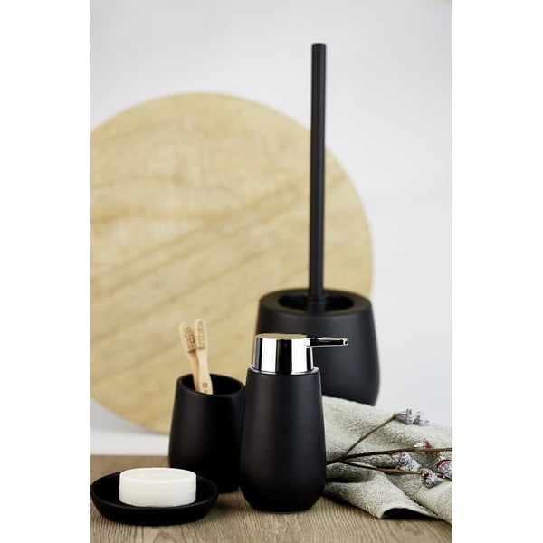 Czarny ceramiczny dozownik do mydła Wenko Badi-image-1