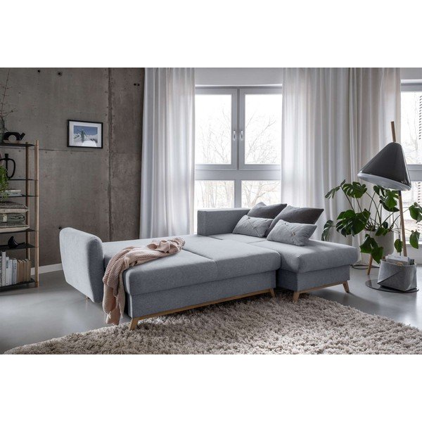 Jasnoszary narożnik rozkładany Miuform Scandic Lagom, prawostronny-image-4