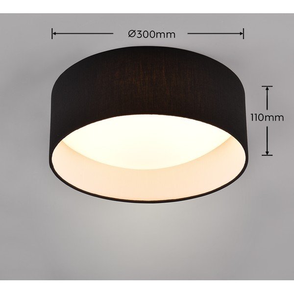 Czarna lampa sufitowa LED ø 30 cm Locarno – Reality-image-4