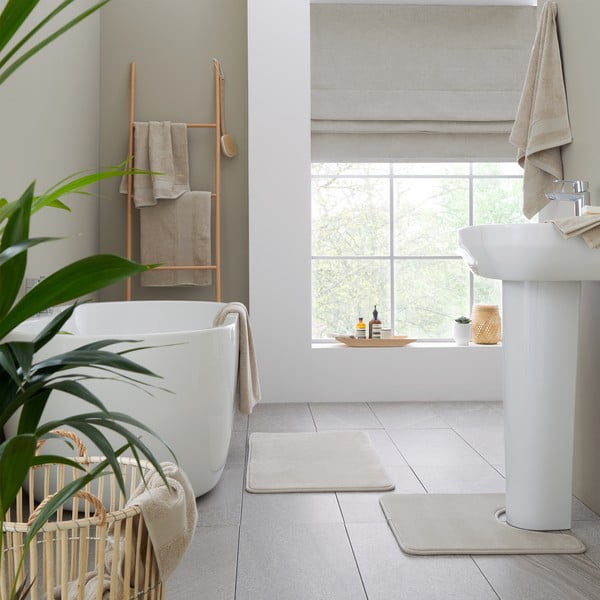 Beżowy bawełniany ręcznik kąpielowy frotte 90x140 cm Anti-Bacterial – Catherine Lansfield-image-4