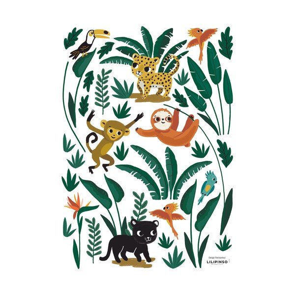 Naklejki dziecięce 30x42 cm Jungle Animals – Lilipinso
