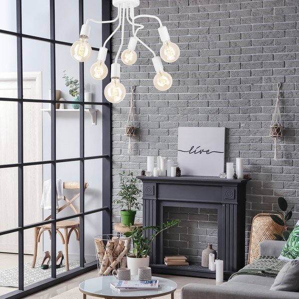 Biała lampa sufitowa − LAMKUR-image-2