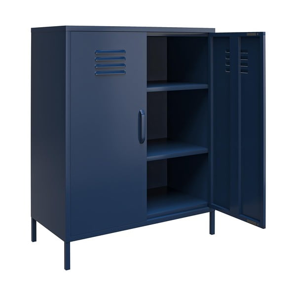 Niebieska metalowa szafka 80x102 cm Bradford – Queer Eye-image-3