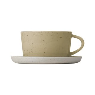 Zestaw 2 beżowych ceramicznych filiżanek do herbaty ze spodkami Blomus Sablo, 150 ml