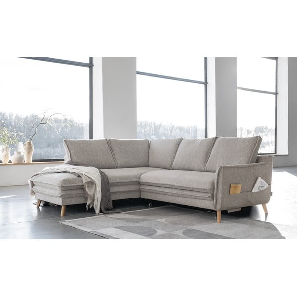 Beżowy rozkładany narożnik (lewostronny) Charming Charlie – Miuform-image-3