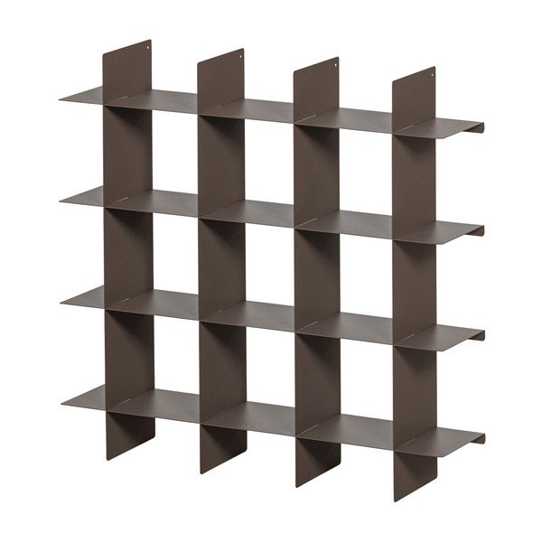 Brązowa wielopoziomowa metalowa półka 60 cm Brik – WOOOD