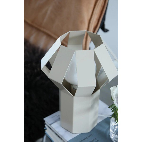 Beżowa metalowa lampa stołowa z metalowym kloszem (wysokość 27 cm) Octa – Markslöjd-image-2