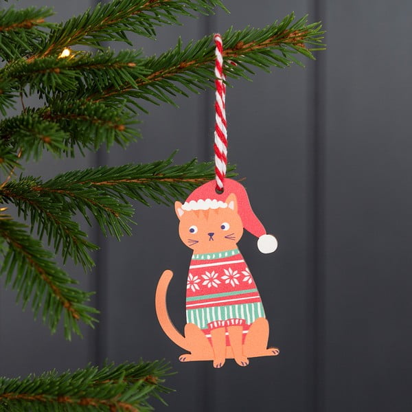 Drewniana ozdoba świąteczna 5 cm Ginger Cat – Rex London-image-1