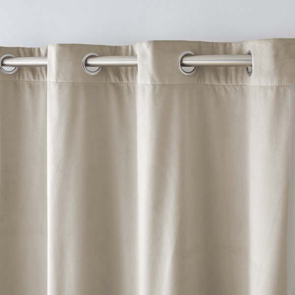 Beżowa aksamitna zasłona termiczna 140x260 cm Polarchic – douceur d'intérieur-image-3