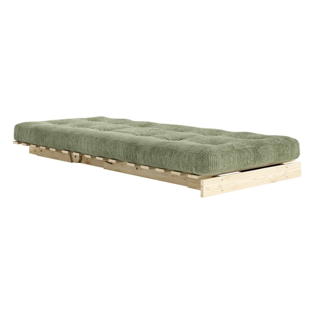 Zielony rozkładany sztruksowy fotel futon Roots – Karup (zdjęcie 3)