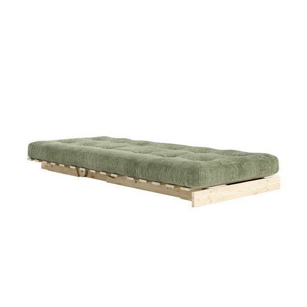Zielony rozkładany sztruksowy fotel futon Roots – Karup-image-3
