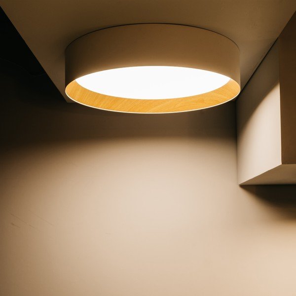 Kremowa lampa sufitowa LED ø 45 cm – SULION-image-1