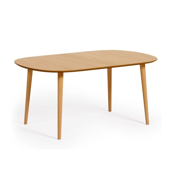 Okrągły rozkładany stół w dekorze dębu ø 160 cm Oqui – Kave Home