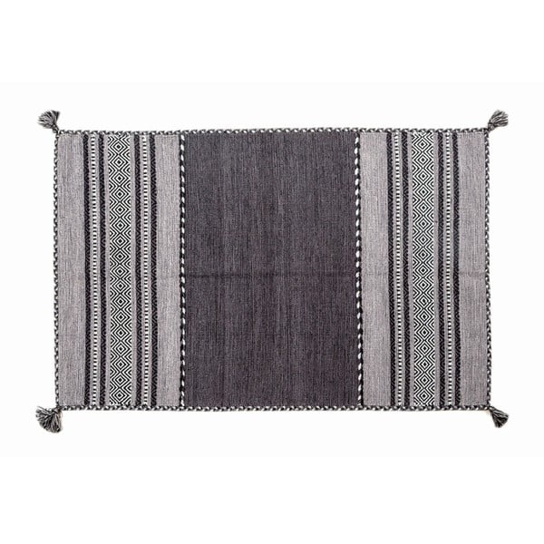 Ciemnoszary dywan ręcznie tkany Navaei & Co Kilim Tribal 702, 200x140 cm