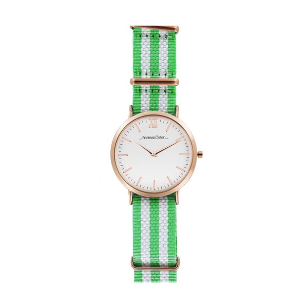 Zegarek damski z zielono-białym paskiem Andreas Östen Grenna