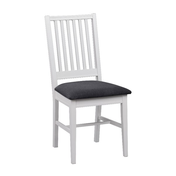 Białe krzesło z brzozy do jadalni z szarym siedziskiem Rowico Koster