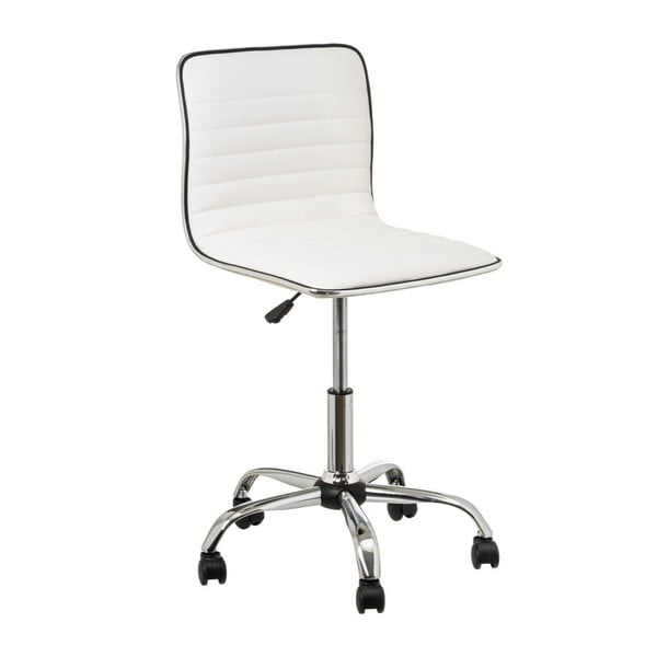 Białe krzesło biurowe z imitacji skóry – Casa Selección