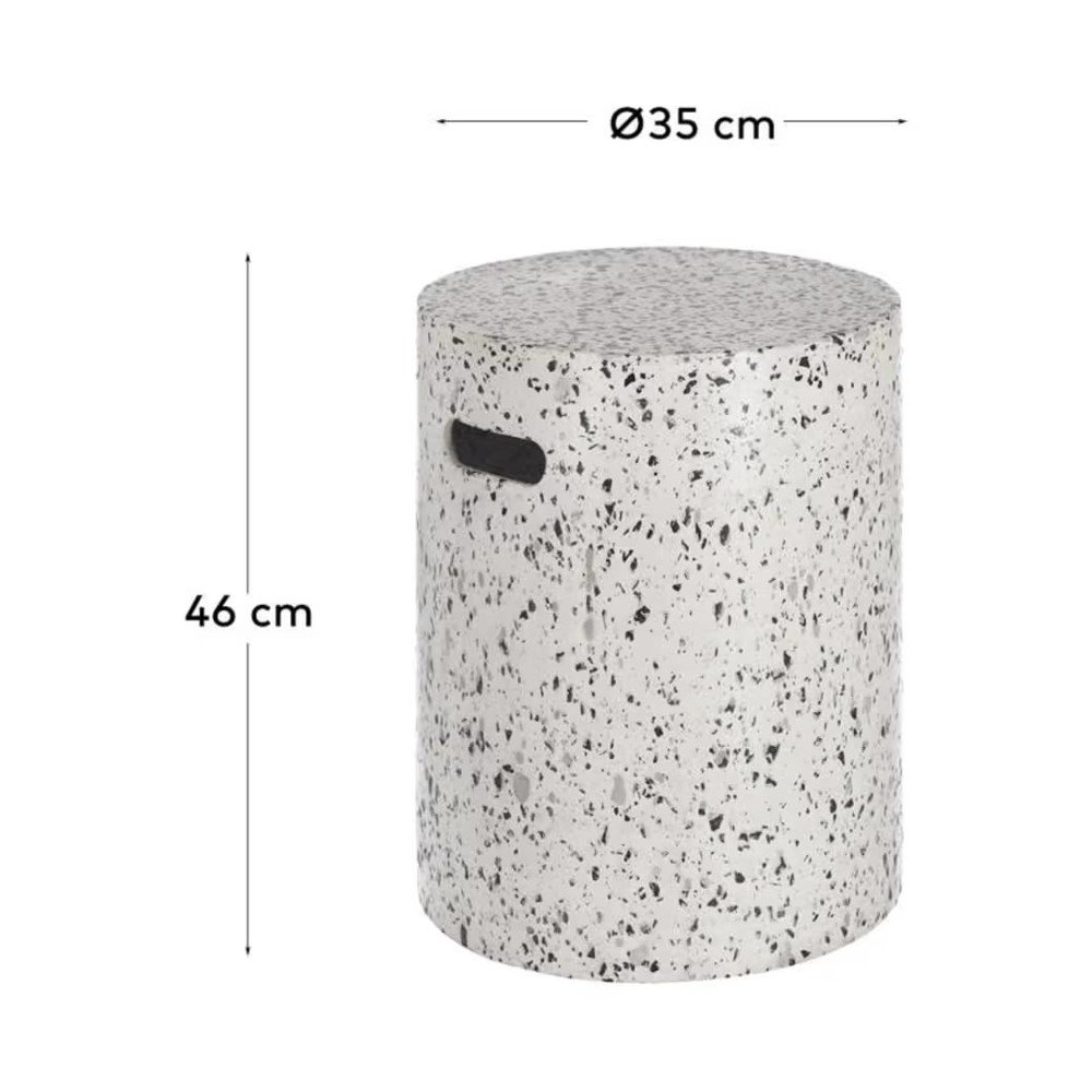 Biały betonowy stolik Kave Home Jenell, ⌀ 35 cm (zdjęcie 5)